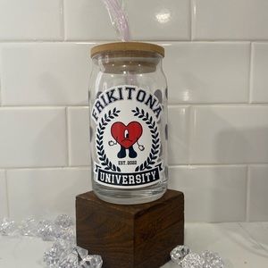 Bad bunny glass can cup!!